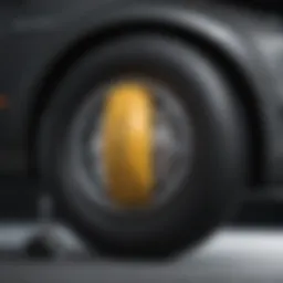 Close-up view of an air bag suspension system showcasing its unique components and structure.
