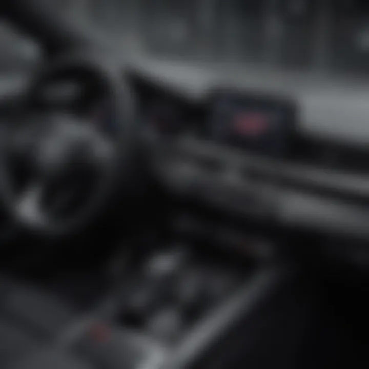 Interior view of the Audi hybrid crossover highlighting advanced technology features