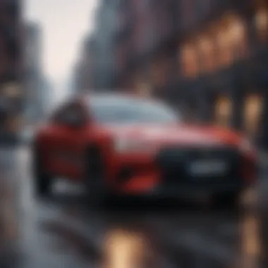 Stylish AWD Car in Urban Setting A stylish AWD car parked in an urban setting, highlighting its design.