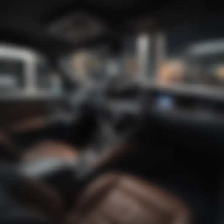 Interior view of a car featuring a premium sound system installation