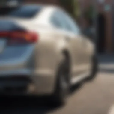 A close-up of eco-friendly features and sustainable materials in a luxury sedan.