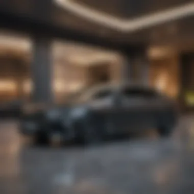 An interior view showcasing high-end materials and advanced technology dashboard.