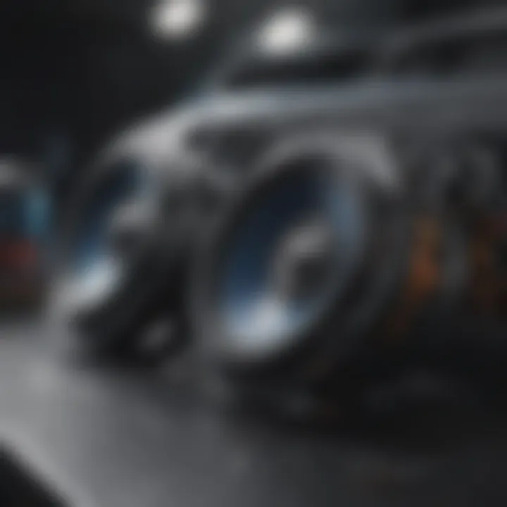 Illustration of the installation process for car audio speakers