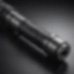 Close-up view of a high-quality RV shock absorber showcasing its design and build
