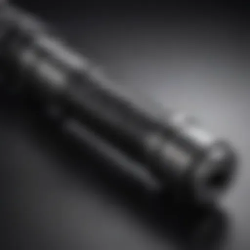 Close-up view of a high-quality RV shock absorber showcasing its design and build