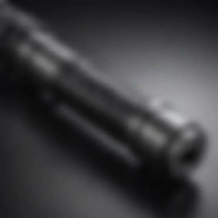 Close-up view of a high-quality RV shock absorber showcasing its design and build