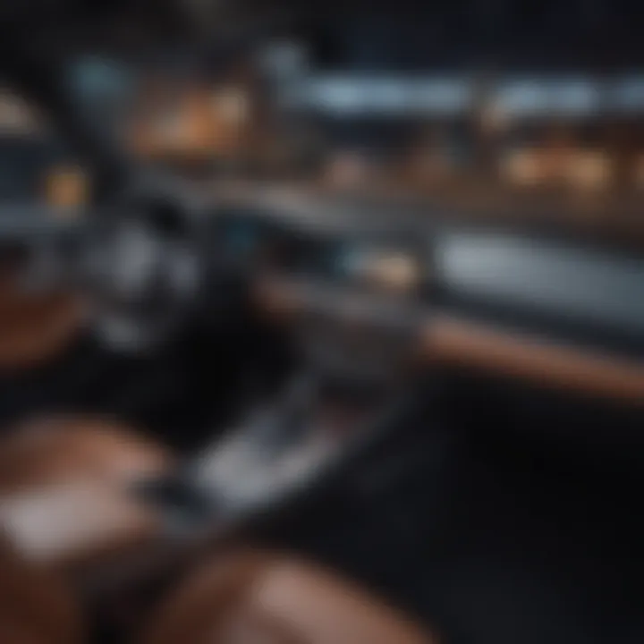 Interior view showcasing advanced dashboard technology of a convertible