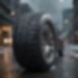 SUV tire tread designed for wet conditions