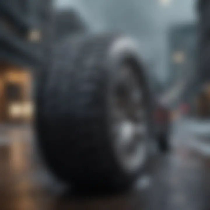 SUV tire tread designed for wet conditions