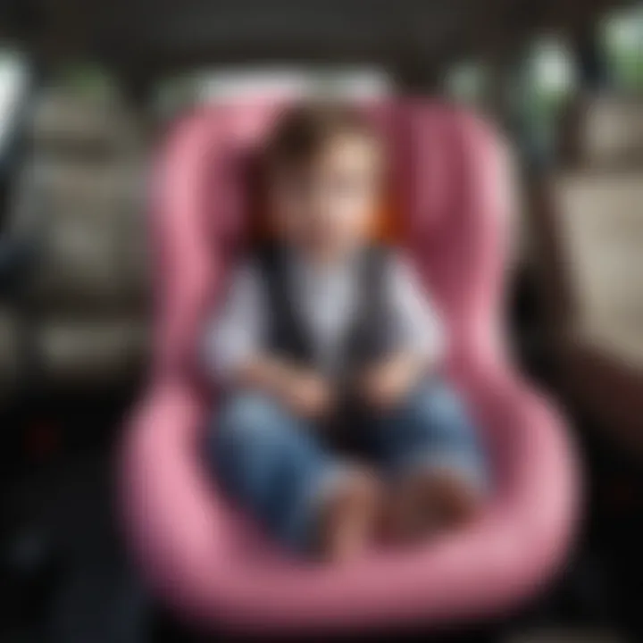 Child comfortably seated in BubbleBum booster seat