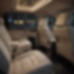 Luxurious interior of the Cadillac Escalade showcasing the rear entertainment system