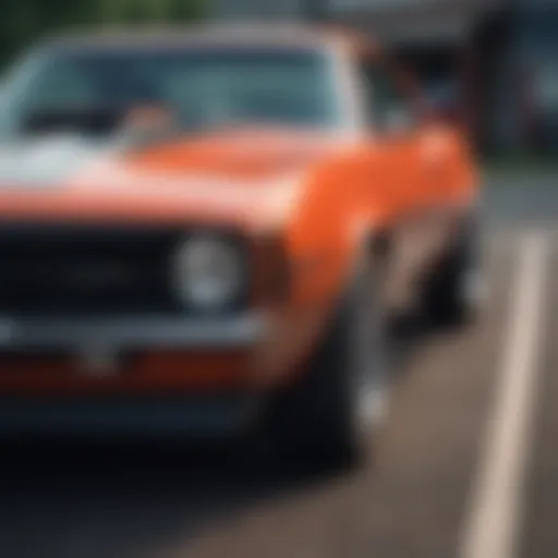 Classic Camaro SS with striking racing stripes showcasing its heritage.
