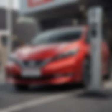 Nissan Leaf charging at a public station