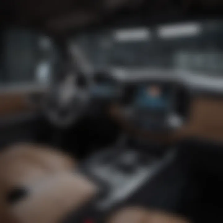 Interior technology dashboard of the Chevrolet E-Truck highlighting advanced features