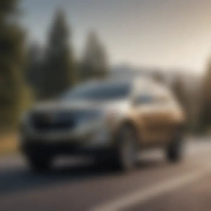 Chevrolet Equinox in motion on a scenic road, representing its performance capabilities