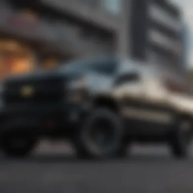 Sleek exterior of the Chevy Silverado Black Ops Edition showcasing its bold design.