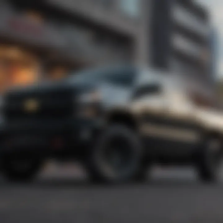Sleek exterior of the Chevy Silverado Black Ops Edition showcasing its bold design.