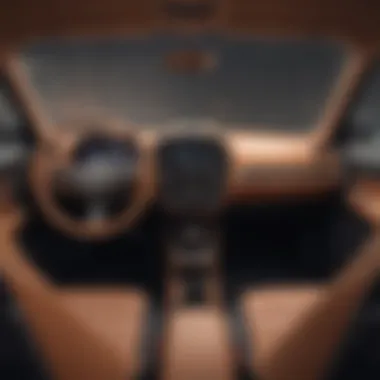 Interior view of Chrysler GEM car highlighting its modern dashboard and seating arrangement