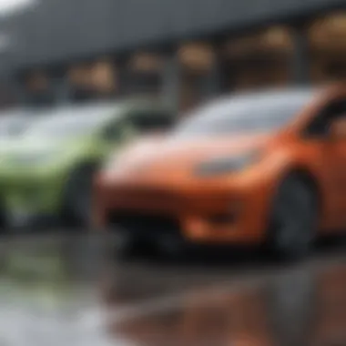 Side-by-side comparison of electric and gas vehicle performance specs