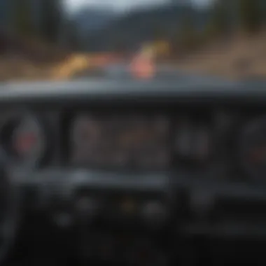 Advanced Dashboard Features of the Jeep Wrangler JK Close-up of the Jeep Wrangler JK's advanced dashboard and features