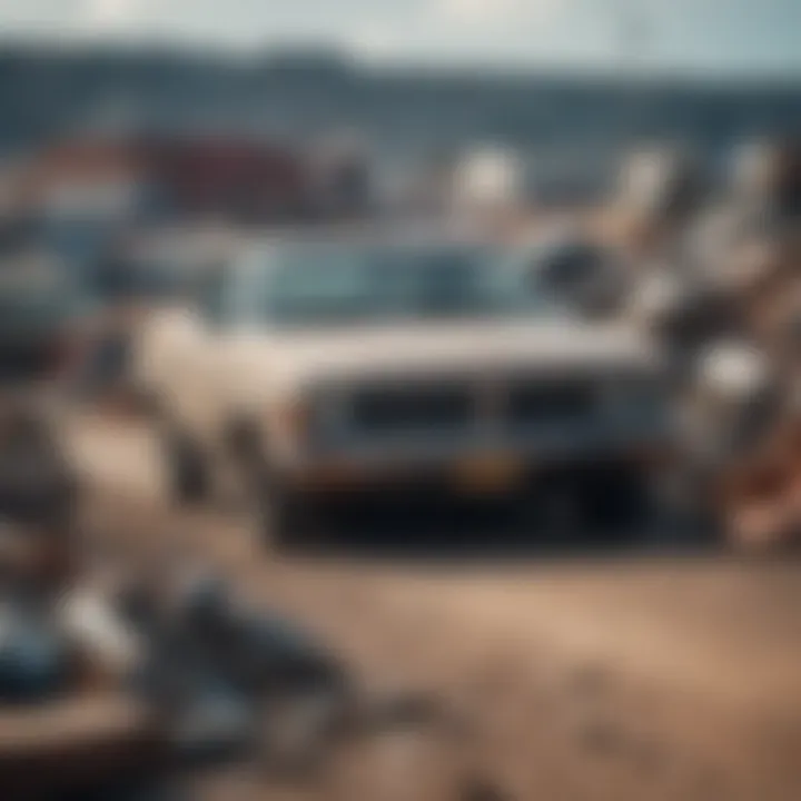 Innovative technology implemented in a modern junk yard for inventory management.