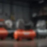 A variety of air compressors suitable for pickup trucks displayed in a workshop setting