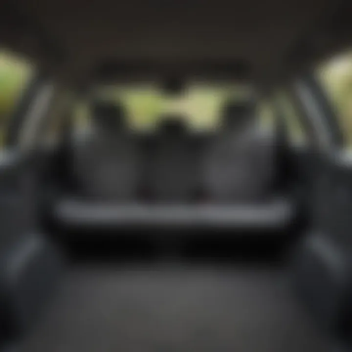 Toyota Prius with the rear seats folded down to maximize cargo space