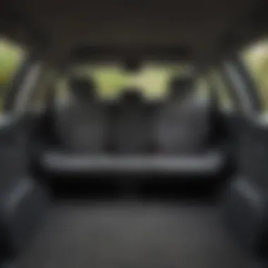 Maximized Cargo Space with Rear Seats Folded in Toyota Prius Toyota Prius with the rear seats folded down to maximize cargo space
