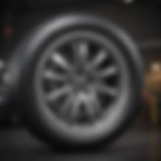 Detailed wheel tire size chart displaying various measurements and specifications