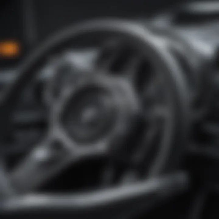 A detailed view of an IDIDIT steering column showcasing its intricate design and craftsmanship.