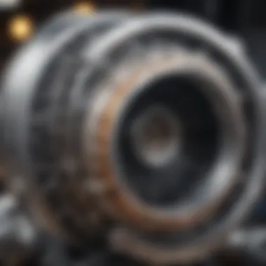 Turbocharger Turbine Mechanics Detailed view of a turbocharger turbine