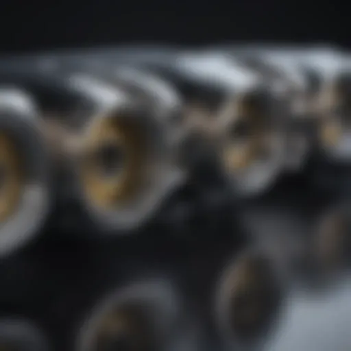 Detailed view of custom AC fittings showing various designs and configurations.
