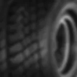 A close-up view of Dean Tires showcasing tread design and materials.