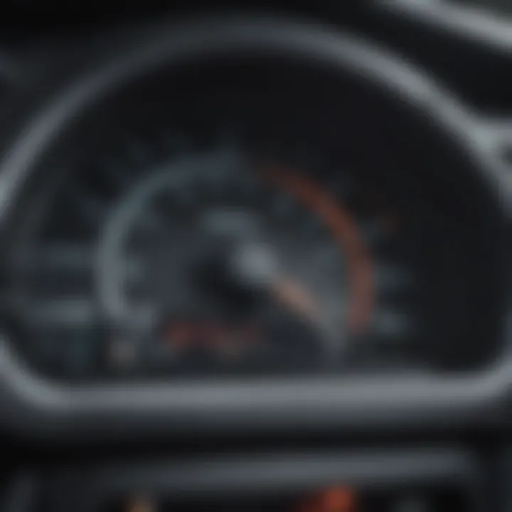 Close-up view of RAM truck performance metrics on a digital dashboard