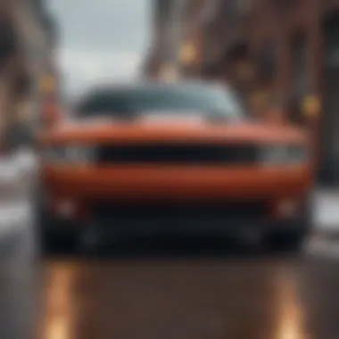Sleek exterior design of the Dodge Challenger GT AWD showcasing its muscular stance