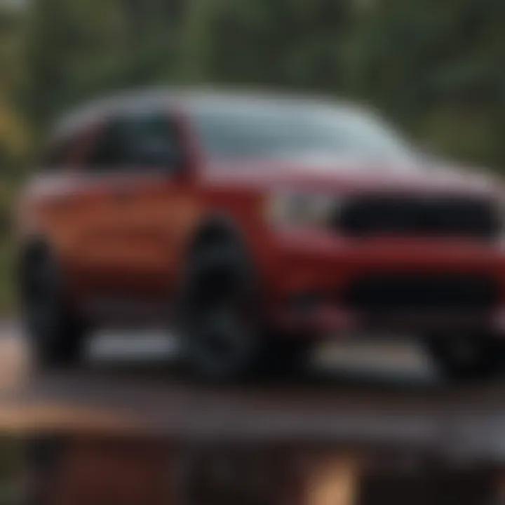 Dodge Durango SRT in motion, highlighting its powerful performance