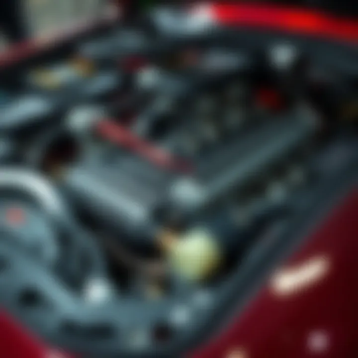Detailed view of engine modifications