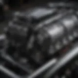 Detailed view of a 5.7 Hemi engine showcasing airflow modifications