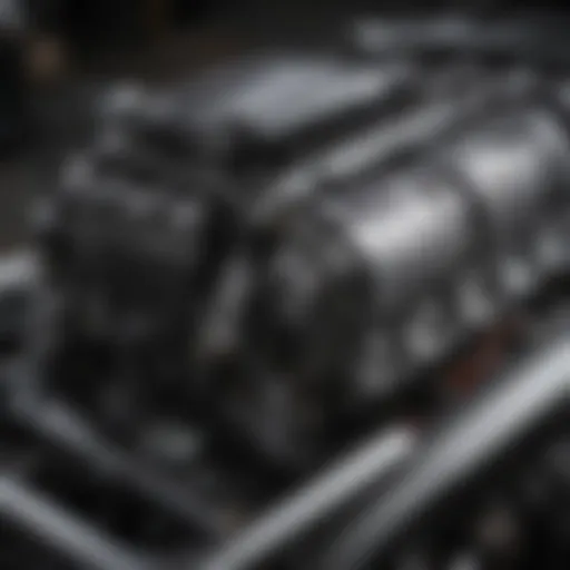 Detailed view of a 5.7 Hemi engine showcasing airflow modifications