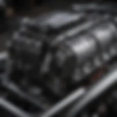 Airflow Modifications in 5.7 Hemi Detailed view of a 5.7 Hemi engine showcasing airflow modifications