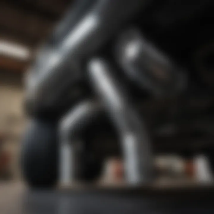 High-performance exhaust system installation on a 5.7 Hemi
