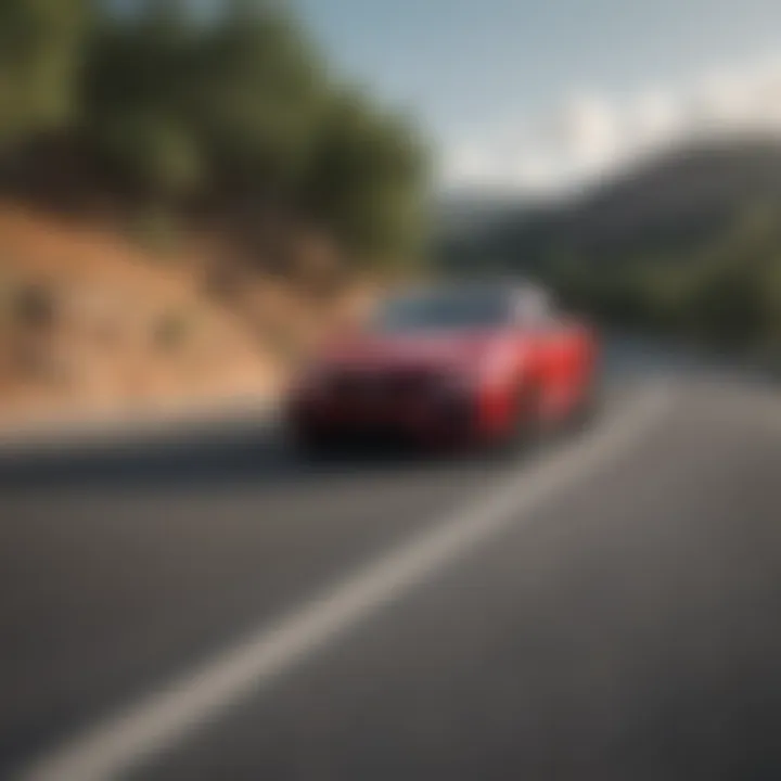 Driving action shot of a Honda Civic Si on a winding road