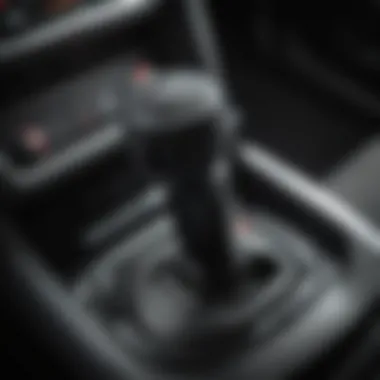 Close-up view of the automatic transmission gear shifter in a Honda Civic Si