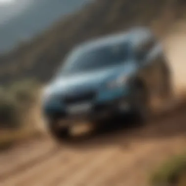 Off-Road Performance of the Subaru Forester Subaru Forester driving on a rugged terrain, demonstrating off-road capability