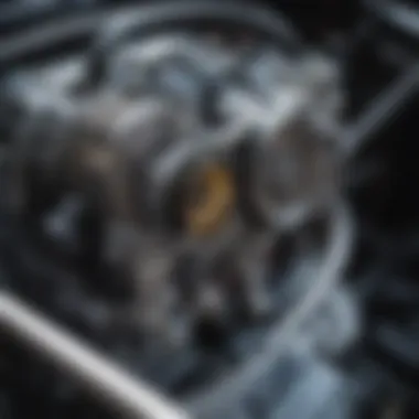 Close-up of Subaru Impreza engine