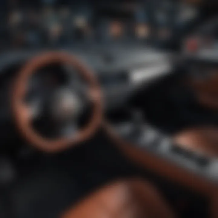 Interior view showcasing a sporty dashboard and seating