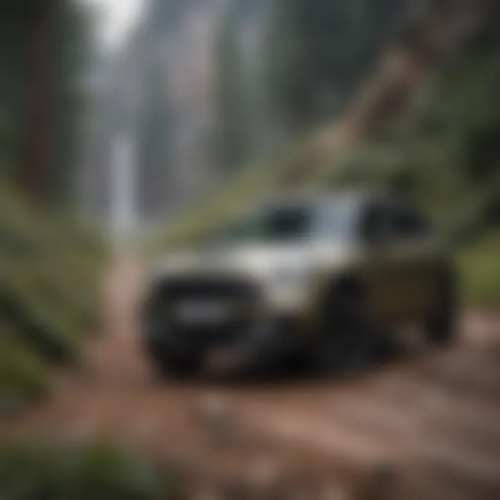 An affordable mini SUV navigating through rugged terrain, illustrating its performance.