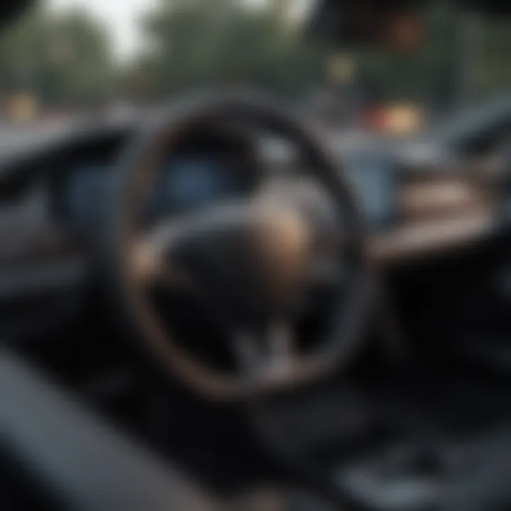 Interior view of Tesla dashboard with AWD indicators