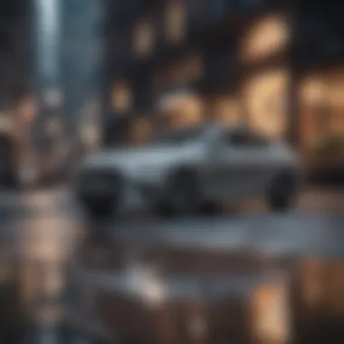 AWD Car in an Urban Environment A stylish all-wheel drive vehicle parked in an urban setting