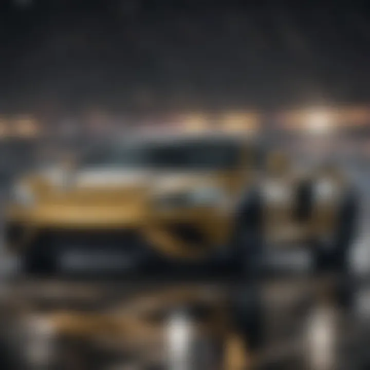 A sports car emphasizing performance capabilities on a racetrack.